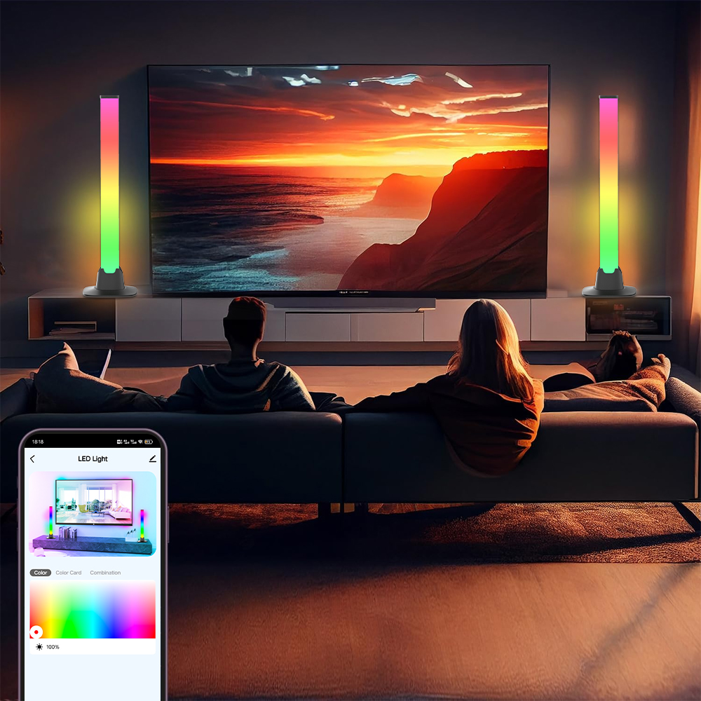 TV Backlight Smart RGB LED Lig - đánh giá và giá Desk Setup With Tv
