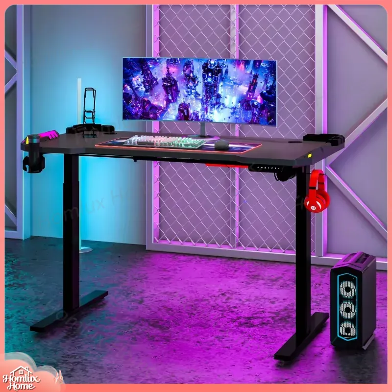 Custom Adjustable RGB LED Desk - đánh giá và giá Desk Setup L Shaped